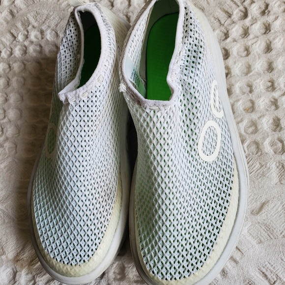 Oofos oomega white mesh sneaker recovery shoes size women's 10 - Picture 3 of 8